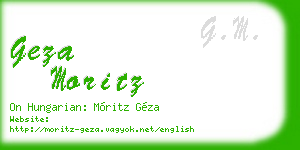 geza moritz business card
